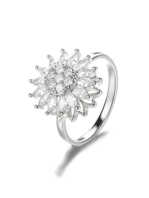 Lunel Jewels™ Crystal Sunflower Spinner Ring
